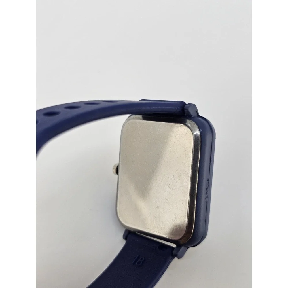 Women's Easy Read Tank Watch‎ 33MM Blue Dial Blue Plastic Bands NEW Battery
